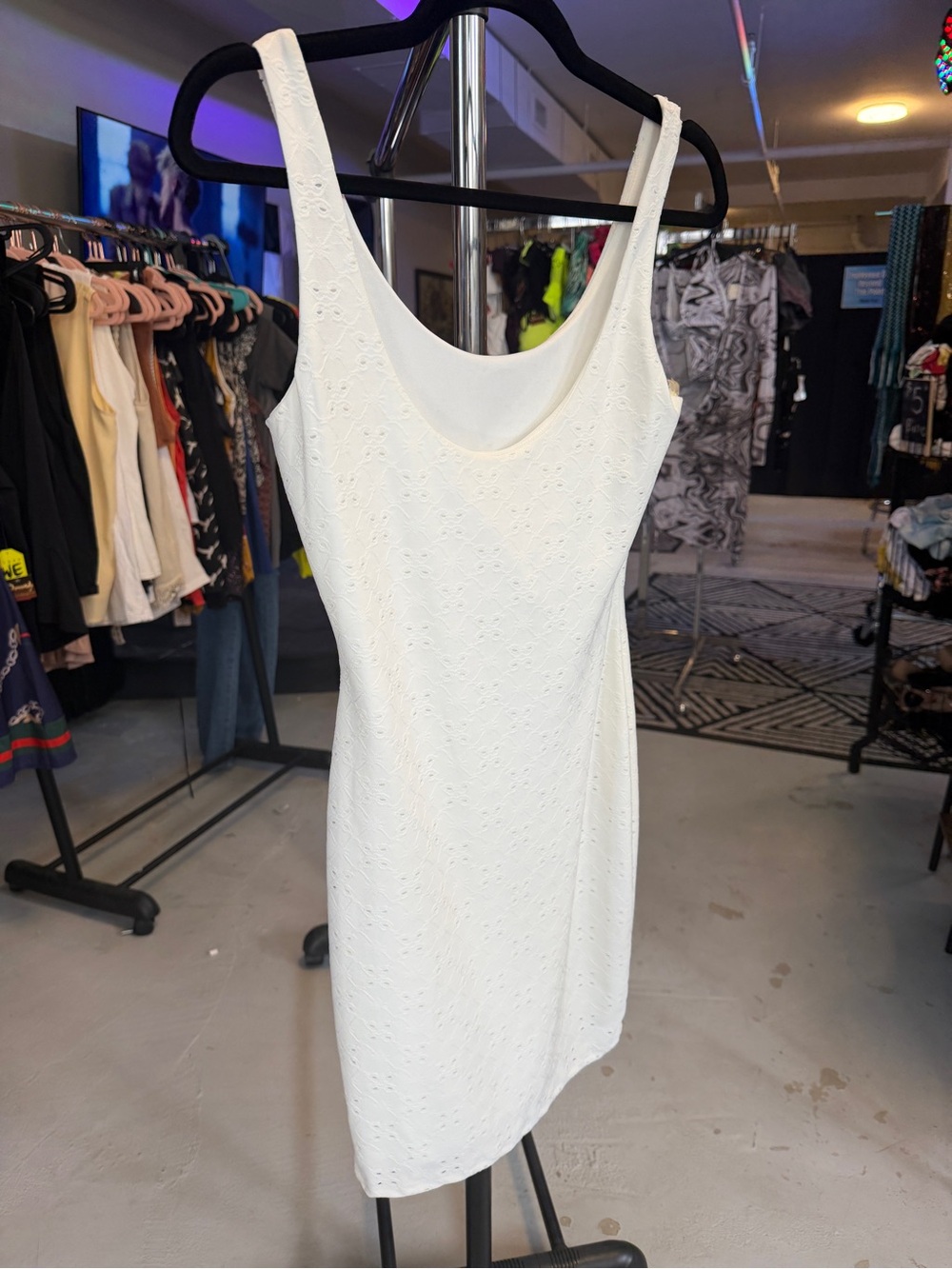 Heart Hips White Eyelet Tank Dress - Picture 5 of 8